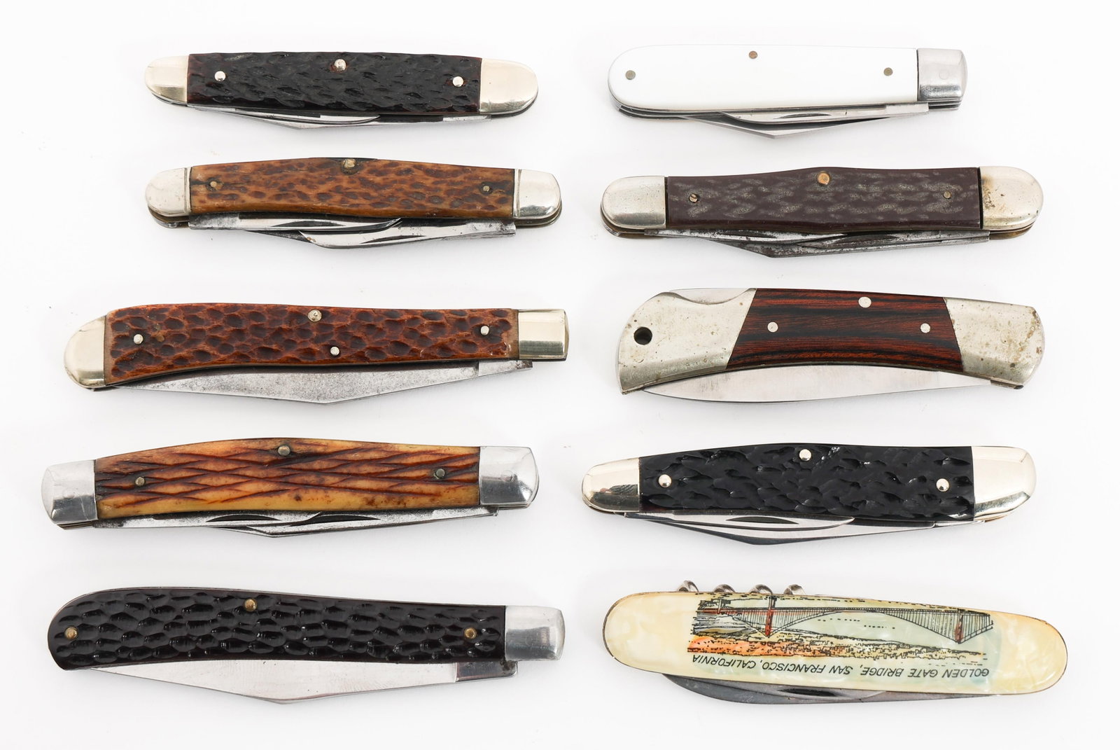 FOLDING POCKET KNIVES - SABRE, HENCKELS, BOKER: FOLDING POCKET KNIVES - SABRE, HENCKELS, BOKER Civilian Pocket Knives. Makers include Sabre, Henckels, Boker, Gesco, Bertram Cutlery, Camillus and more. One is spring assisted. Blade Length: 2 1/8" to