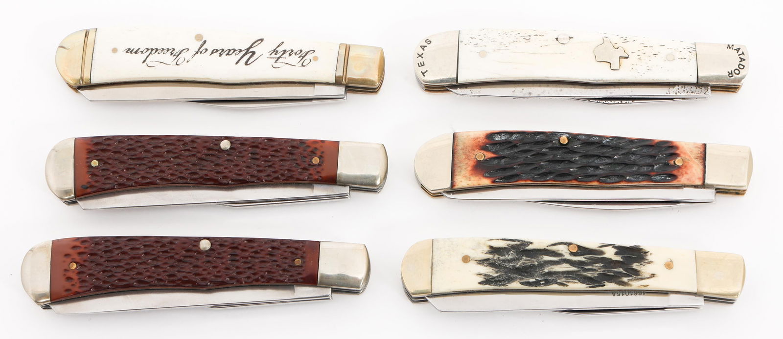 WINCHESTER, REMINGTON, & MOORE POCKET KNIVES: WINCHESTER, REMINGTON, & MOORE POCKET KNIVES Folding Pocket Knives. Makers include Remington Riders of the Silver Screen, Moore, Winchester and Frost Cutlery. Blade Length: 3 1/8" Total Length: 7 3/8"