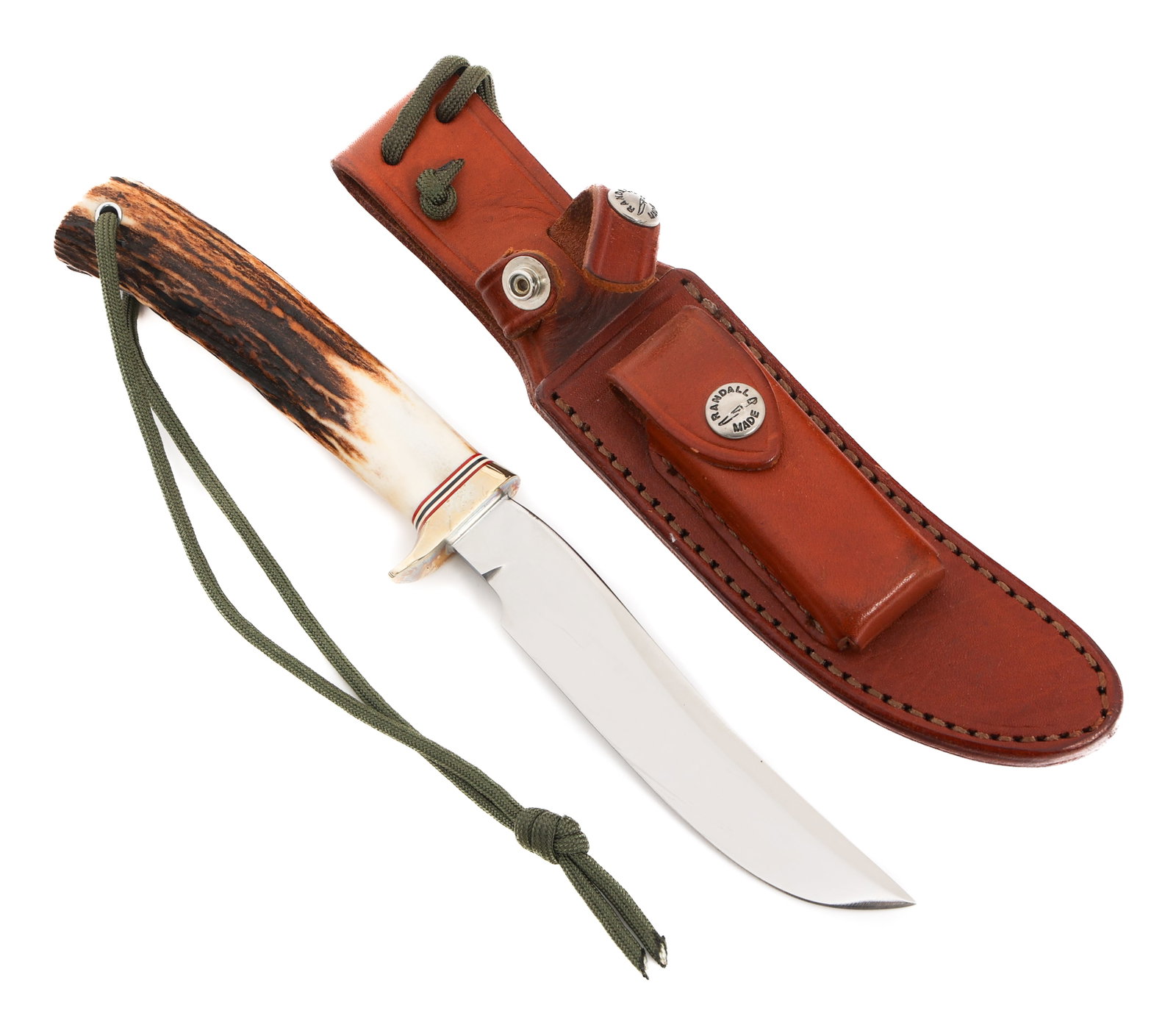 RANDALL MADE MODEL 7 FISHERMAN-HUNTER KNIFE: RANDALL MADE MODEL 7 FISHERMAN-HUNTER KNIFE Randall Made Model 7 Fisherman-Hunter Knife. Single edged, bright blade. Maker mark of Randall Made Orlando, Fla stamped near the spine. Nickel-silver singl