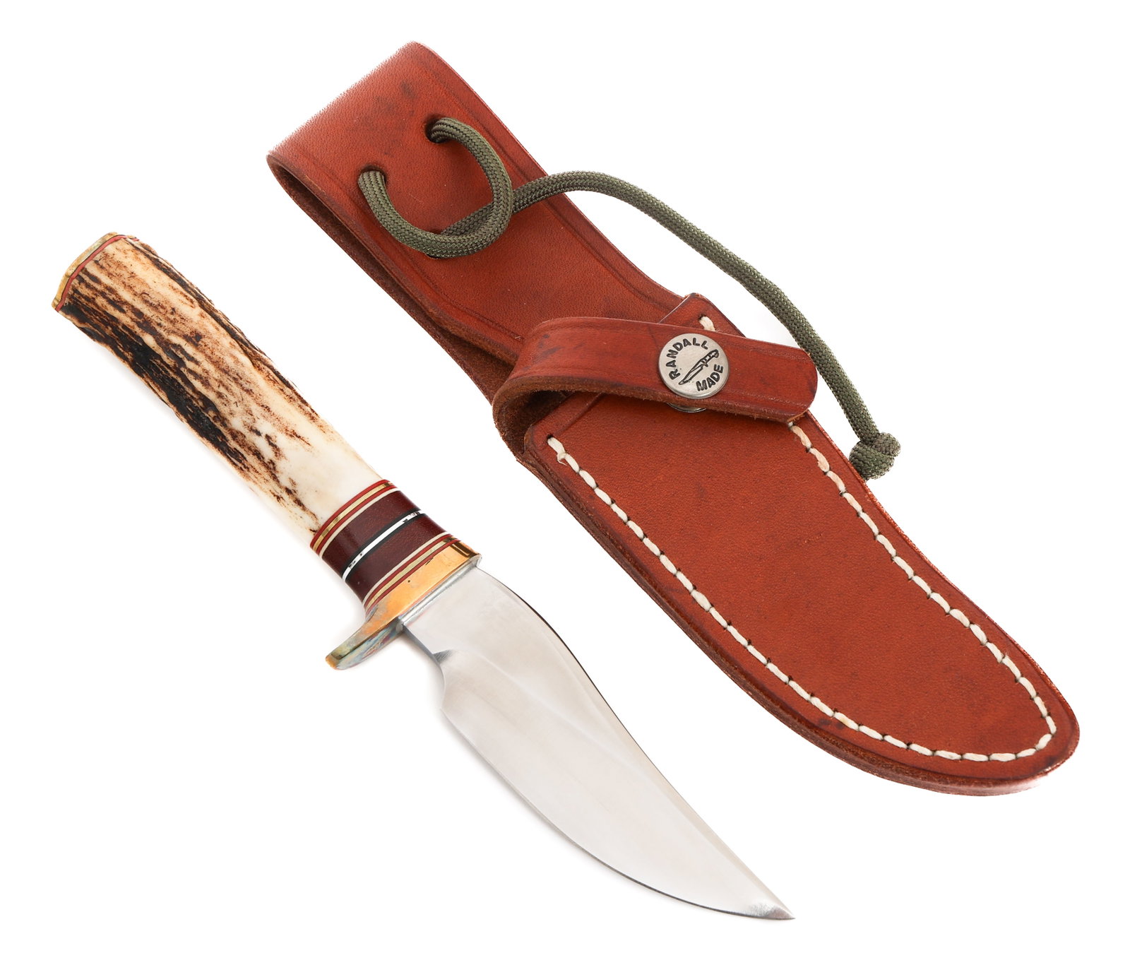 RANDALL MODEL 27 MINI TRAILBLAZER SKINNER KNIFE: RANDALL MODEL 27 MINI TRAILBLAZER SKINNER KNIFE Randall Model 27 Mini Trailblazer Skinner Knife. Single edged bright blade. Maker mark of Randall Made Orlando, Fla stamped near the spine. Single brass