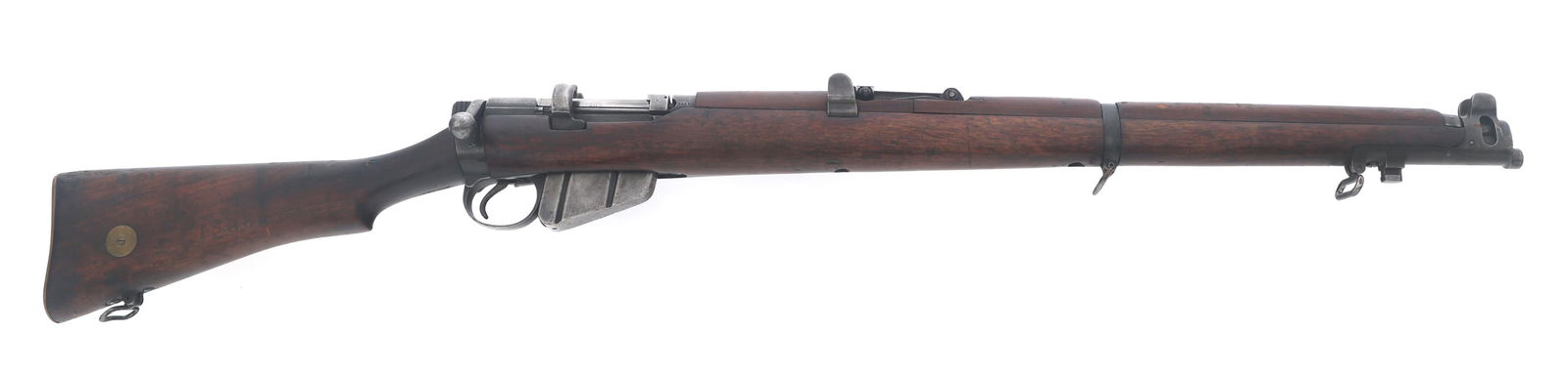WWII AUSTRALIAN LITHGOW SMLE Mk III*.303 CAL RIFLE: WWII AUSTRALIAN LITHGOW SMLE Mk III*.303 CAL RIFLE 1941 WWII Australian Lithgow Model SMLE Mk III* .303 British caliber bolt action Lee-Enfield rifle. No visible import marks. Right side of the receiv