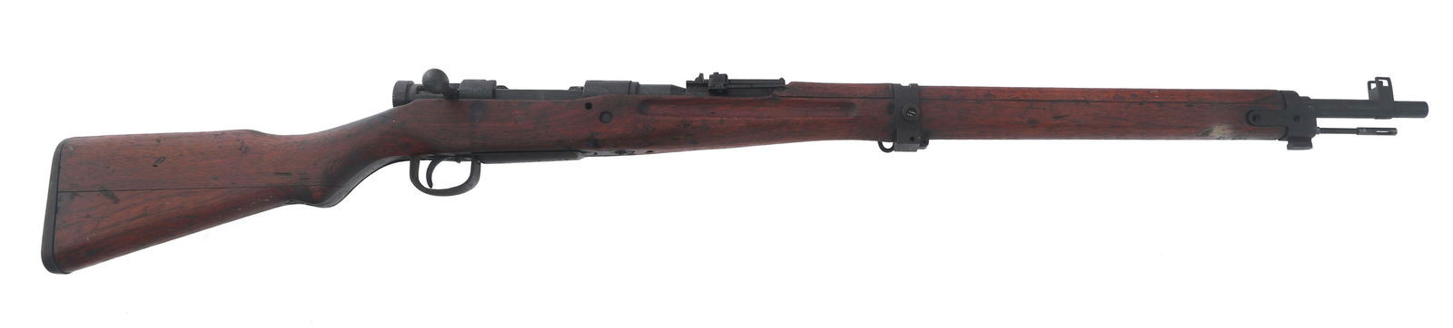 WWII JAPANESE NAGOYA TYPE 99 7.7mm ARISAKA RIFLE: WWII JAPANESE NAGOYA TYPE 99 7.7mm ARISAKA RIFLE WWII Japanese Nagoya Type 99 7.7x58mm caliber bolt action Arisaka rifle. Series 1. No import stamp. Intact mum. Left side of receiver stamped Series 1,