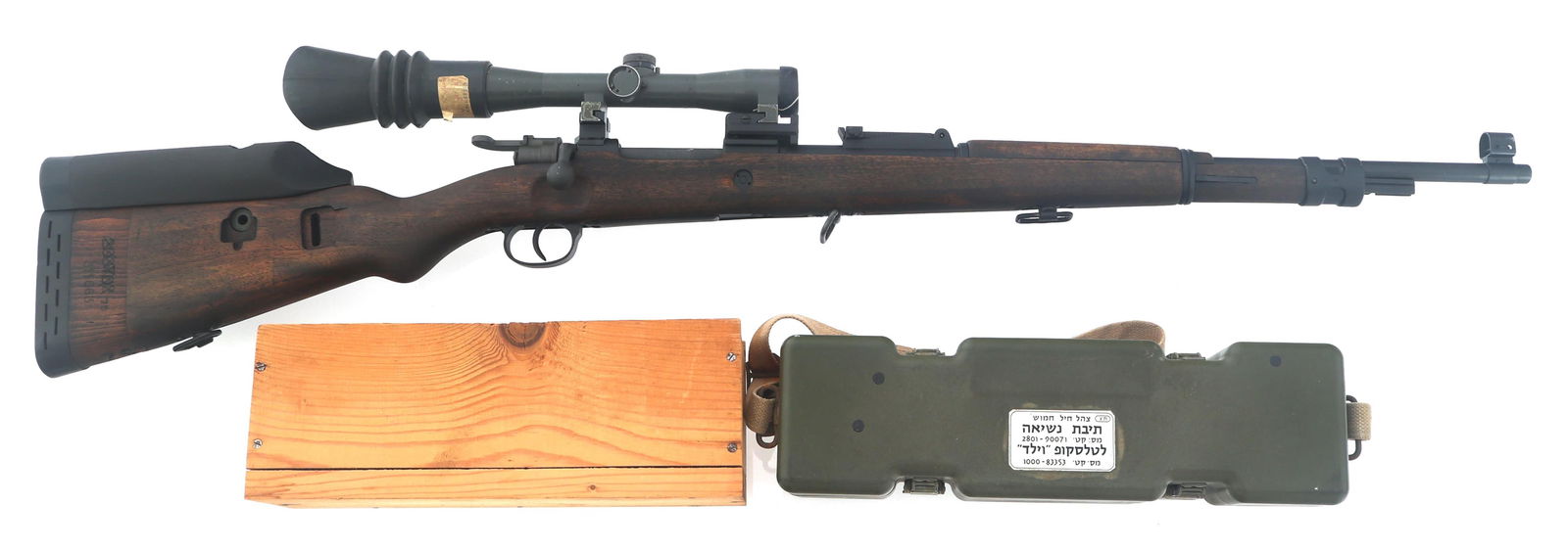 ISRAELI FN MODEL 98K 7.62mm CALIBER SNIPER RIFLE: ISRAELI FN MODEL 98K 7.62mm CALIBER SNIPER RIFLE Israeli FN Model 98K 7.62x51mm caliber sniper rifle. Receiver stamped Star of David with acceptance stamp and Fab. Nat. D'Armes de Guerre Herstal-Belgi