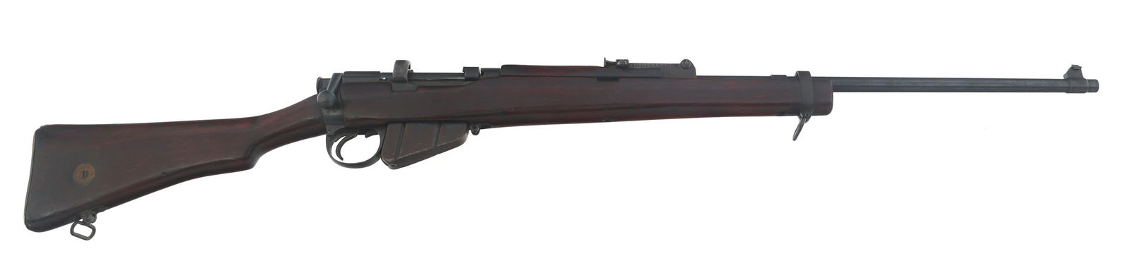 SPORTERIZED BSA MODEL SHTLE III* 303 CALIBER RIFLE: SPORTERIZED BSA MODEL SHTLE III* 303 CALIBER RIFLE 1918 Sporterized British Small Arms model ShtLE III* .303 British caliber Enfield bolt action rifle. No import stamp. Blade front sight. Adjustable r