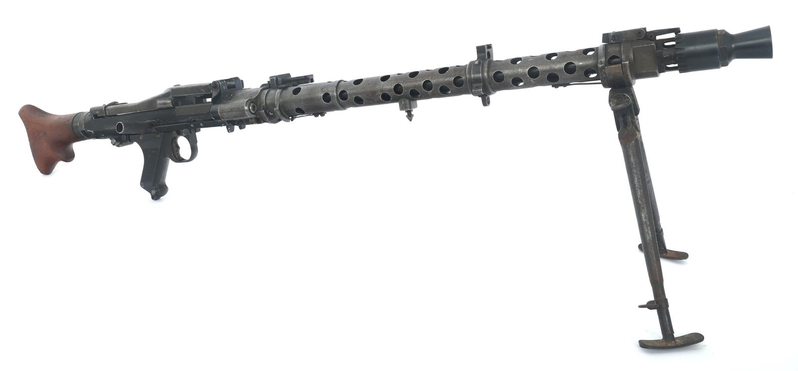 WWII GERMAN MG-34 INERT MACHINE GUN: WWII GERMAN MG-34 INERT MACHINE GUN WWII German MG-34 inert machine gun. Israeli proof marks on receiver. Parts kit built on solid receiver. Top of breech stamped dot, 1945, 5535, and b with proof mar