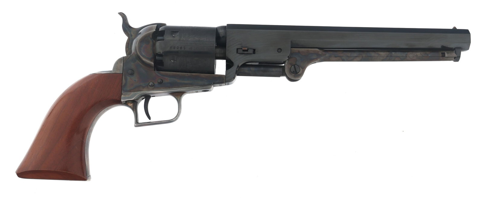 1975 COLT MODEL 1851 NAVY .36 CALIBER SA REVOLVER: 1975 COLT MODEL 1851 NAVY .36 CALIBER SA REVOLVER 1975 Colt Model 1851 Navy 2nd Generation .36 caliber SA percussion revolver. 7 1/2 inch octagonal barrel. Engraved six-shot cylinder. Serial numbers m