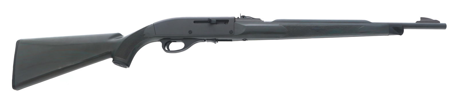 REMINGTON MODEL 77 APACHE .22 LR CALIBER RIFLE: REMINGTON MODEL 77 APACHE .22 LR CALIBER RIFLE Remington Model 77 Apache .22 LR caliber semi-automatic rifle. Checkered composite stock and forend. Composite butt plate. Blade front sight. Adjustable