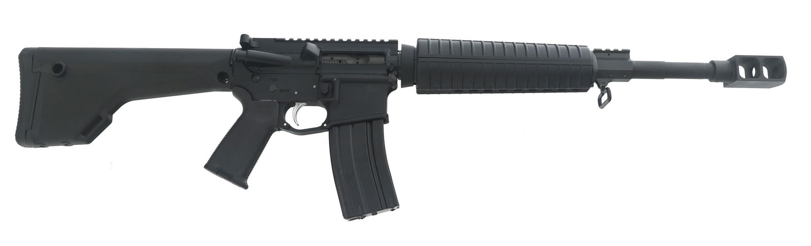 BUSHMASTER MODEL XM15-E2S .50 BEOWULF CAL RIFLE: BUSHMASTER MODEL XM15-E2S .50 BEOWULF CAL RIFLE Bushmaster Firearms Model XM15-E2S .50 Beowulf caliber semi-automatic rifle. Composite stock. Rubber pistol grip. Compartment in butt stock. Sling mount