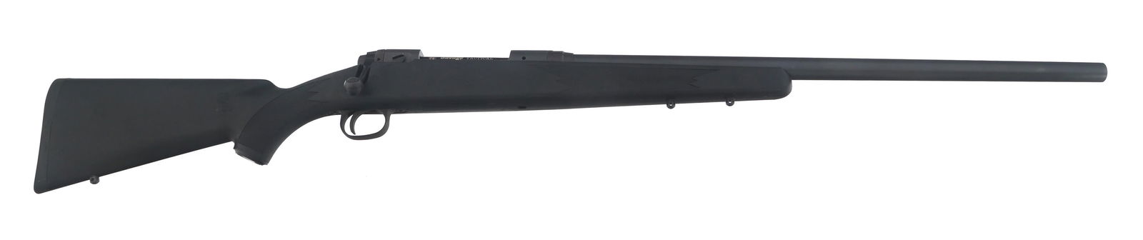 SAVAGE MODEL 110 7mm REM MAG CALIBER RIFLE: SAVAGE MODEL 110 7mm REM MAG CALIBER RIFLE Savage Model 110 7mm REM MAG caliber bolt action rifle. Matte black finish. Checkered composite stock. Receiver is drilled and tapped. Swivel studs. Caliber