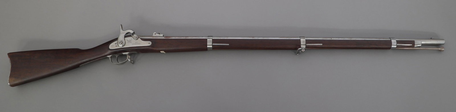 ARMI SPORT MODEL SPRINGFIELD 1861 .58 CAL RIFLE: ARMI SPORT MODEL SPRINGFIELD 1861 .58 CAL RIFLE Armi Sport Model Springfield 1861 .58 caliber percussion rifle. Side plate stamped 1861, eagle, and US / Springfield. Top of barrel stamped 1861. Wood s