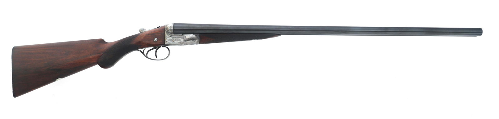 W.W. GREENER FARKILLER GRADE F. 35 12 GA SHOTGUN: W.W. GREENER FARKILLER GRADE F. 35 12 GA SHOTGUN W.W. Greener Model Farkiller Grade F. 35 12 gauge side by side shotgun. Blued finish. 2.5" chamber. Fixed Modified choke in left barrel. Fixed Full cho