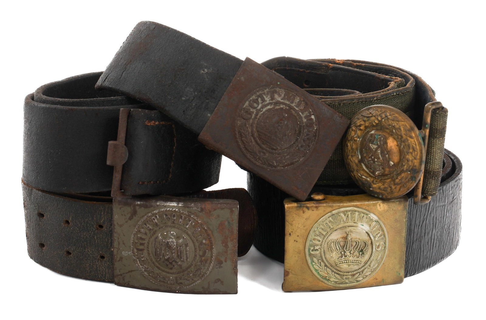 WWI - WWII GERMAN PRUSSIAN HEER EM & OFFICER BELTS: WWI - WWII GERMAN PRUSSIAN HEER EM & OFFICER BELTS WWI - WWII German Prussian Heer Enlisted Man/NCO and Officer Belts. (1) Prussian Officer. (2) Prussian EM/NCO. (1) WWII German Heer. Various maker ma