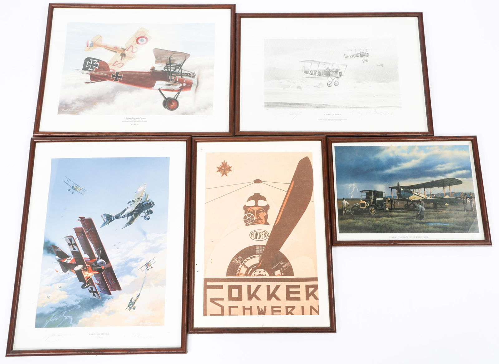 SMITH, STOKES, TRUDGIAN & TAYLOR LITHOGRAPHS: SMITH, STOKES, TRUDGIAN & TAYLOR LITHOGRAPHS Russell Smith, Stan Stokes, Nicolas Trudgian and Robert Taylor WWI - WWII Aviation Themed Lithographs. (1) Russell Smith "A lesson from the Master". Editio