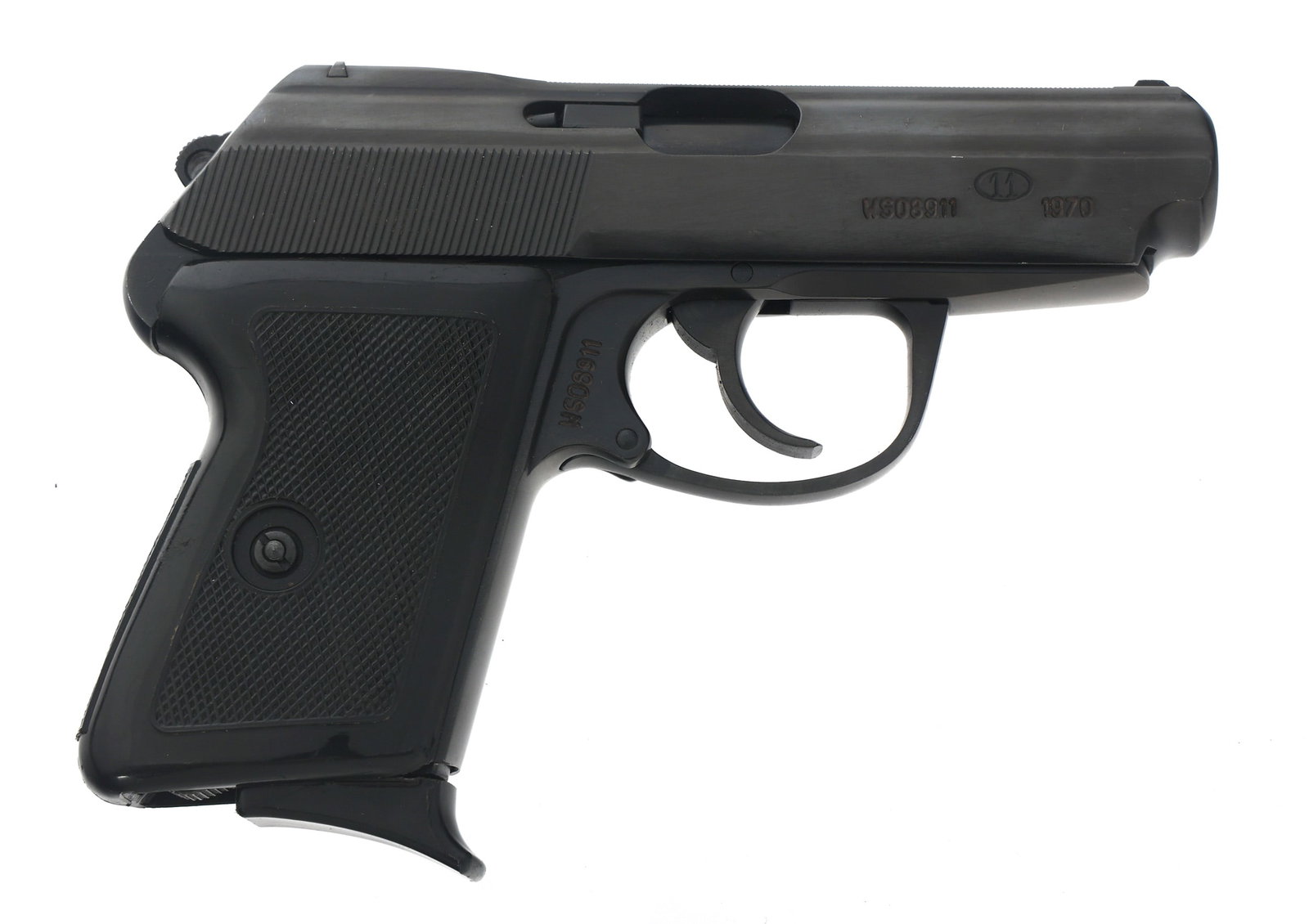 POLISH RADOM MODEL P-64 9x18mm CALIBER PISTOL: POLISH RADOM MODEL P-64 9x18mm CALIBER PISTOL Polish Radom Model P-64 9x18mm caliber semi-automatic pistol. Import stamped "PWA". Blued finish. Checkered composite grips. Fixed sights. Two magazines. 
