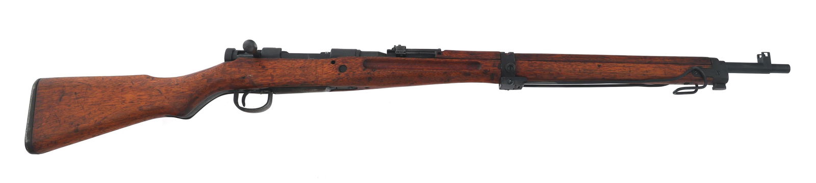 WWII JAPANESE NAGOYA TYPE 99 7.7mm ARISAKA RIFLE: WWII JAPANESE NAGOYA TYPE 99 7.7mm ARISAKA RIFLE WWII Japanese Nagoya Type 99 7.7x58mm caliber bolt action Arisaka rifle. Series 3. No import stamp. Ground mum. Anti-aircraft rear sight. Knurled safet