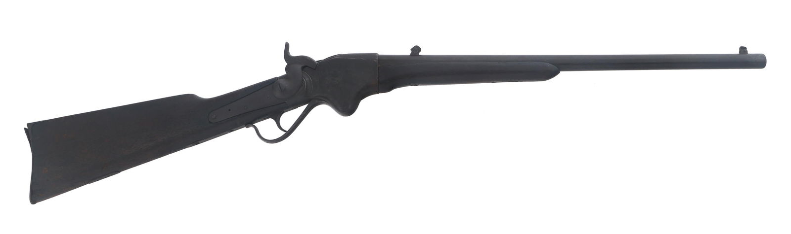 US SPENCER REPEATING RIFLE CO MODEL 1865 CARBINE: US SPENCER REPEATING RIFLE CO MODEL 1865 CARBINE US Spencer Repeating Rifle Co. Model 1865 .56-56 caliber lever action carbine. Blued finish. Wood stock. Caliber / Gauge: 56-56 Barrel Length: 22" Seri