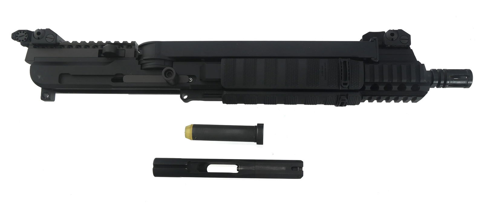 AR FIVE SEVEN 5.7x28mm CALIBER UPPER RECEIVER: AR FIVE SEVEN 5.7x28mm CALIBER UPPER RECEIVER AR 57 Model Five Seven 5.7x28mm caliber barreled upper receiver. Bolt assembly. Flat top receiver. Troy industries pop up sights. Troy Industries rail cov