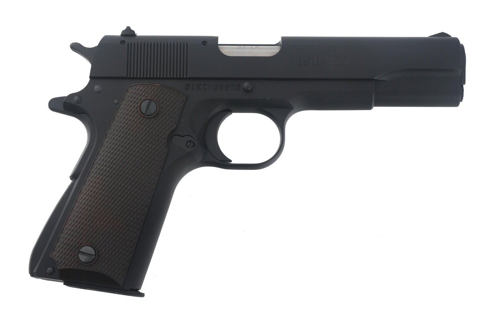BROWNING MODEL 1911-22 A1 .22 LR CALIBER PISTOL: BROWNING MODEL 1911-22 A1 .22 LR CALIBER PISTOL Browning Model 1911-22 A1 .22 LR caliber semi automatic pistol. Matte black finish. Checkered composite grips. Fixed sights. Gun lock. Manual. One magaz