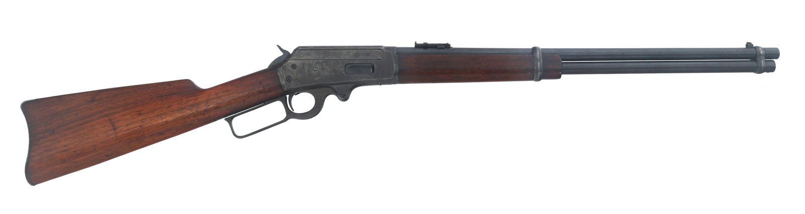 MARLIN MODEL 1893 .30-30 CALIBER RIFLE: MARLIN MODEL 1893 .30-30 CALIBER RIFLE Marlin Model 1893 .30-30 caliber lever action rifle. Left side of stock stamped "12". Blued finish Wood stocks. Adjustable rear sight. Saddle ring. Caliber / Gau