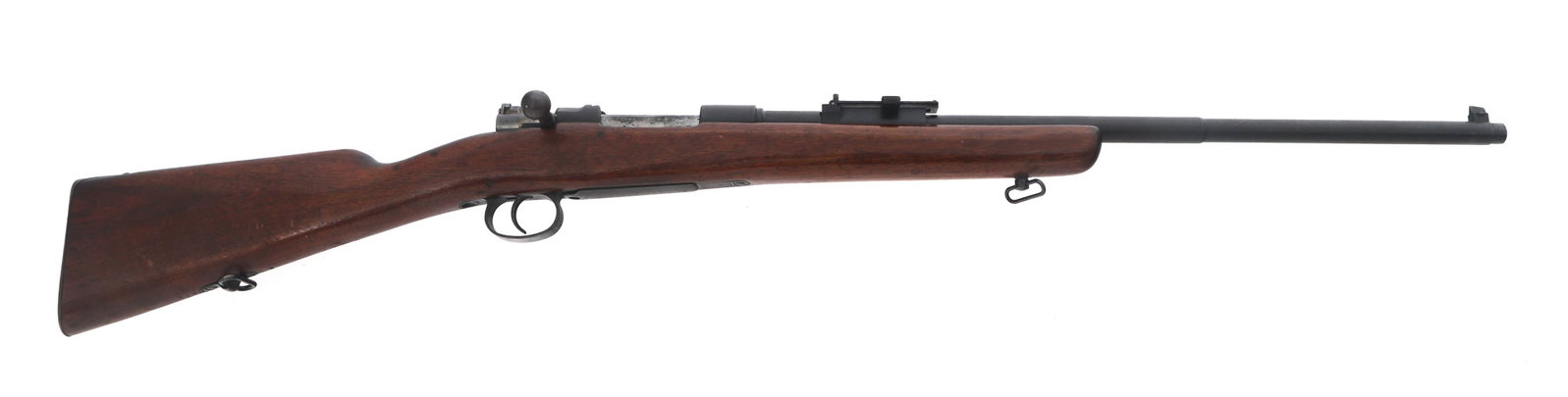 SPORTERIZED CHILEAN 1895 7mm CALIBER RIFLE: SPORTERIZED CHILEAN 1895 7mm CALIBER RIFLE Sporterized Chilean Model 1895 7x57mm caliber bolt action Mauser rifle. Serial numbers match on receiver, barrel, bolt, floor plate and floor plate housing. 