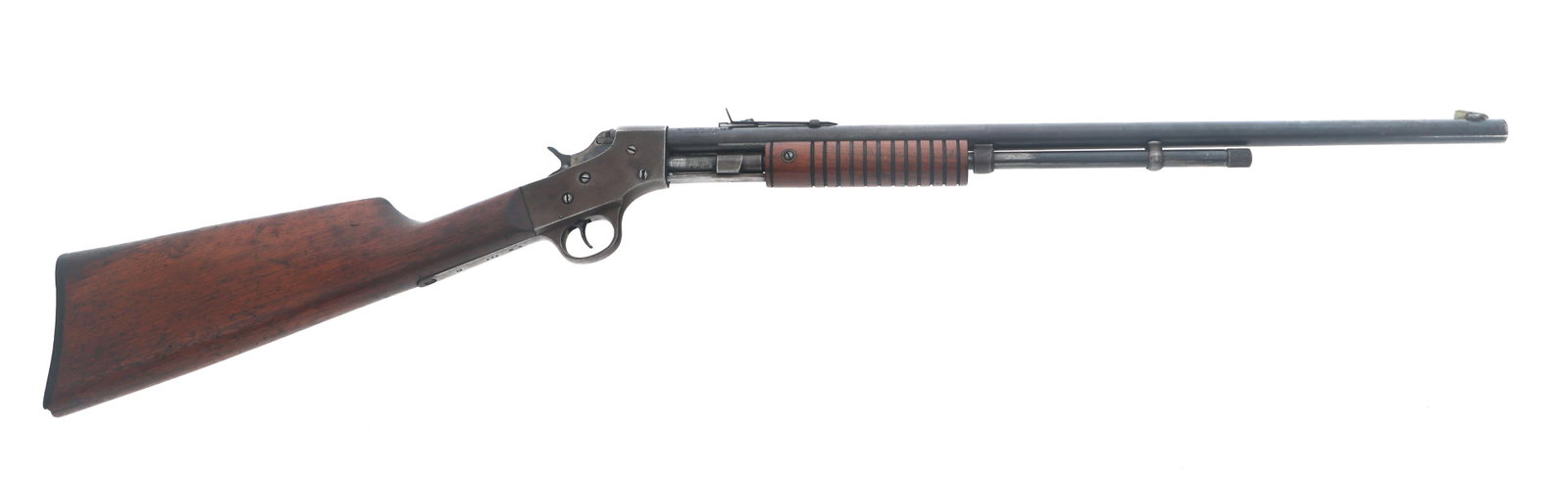 STEVENS MODEL 70 .22 CALIBER PUMP ACTION RIFLE: STEVENS MODEL 70 .22 CALIBER PUMP ACTION RIFLE Stevens Model 70 Visible Loader .22 S-L-LR caliber pump action rifle. Wood stocks. Adjustable rear sight. Caliber / Gauge: 22 S-L-LR Barrel Length: 22" S