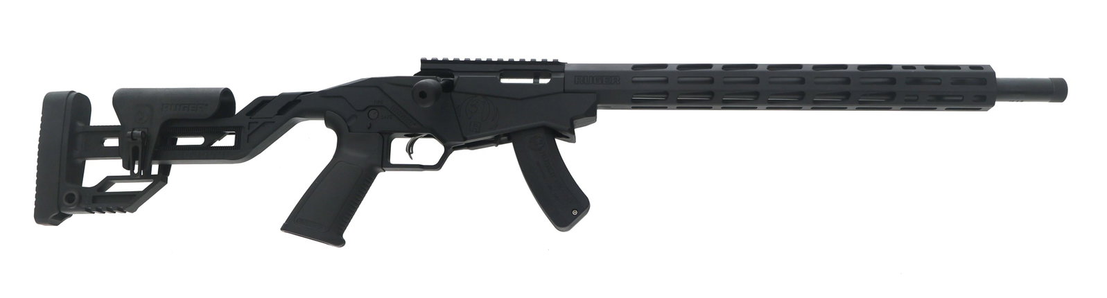 RUGER MODEL PRECISION RIMFIRE 22 LR CALIBER RIFLE: RUGER MODEL PRECISION RIMFIRE 22 LR CALIBER RIFLE Ruger Model Precision Rimfire .22 LR caliber bolt action rifle. Threaded barrel. Adjustable stock. One magazine. Caliber / Gauge: 22 LR Barrel Length: