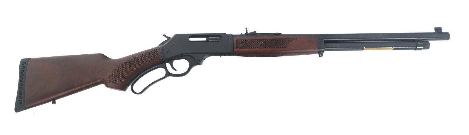 HENRY REPEATING ARMS CO. H018-410R .410 GA SHOTGUN: HENRY REPEATING ARMS CO. H018-410R .410 GA SHOTGUN Henry Repeating Arms Co. H018-410R .410 gauge lever action shotgun. 2.5? chamber. Cylinder choke. Front post sight. Rear adjustable open sight. Check