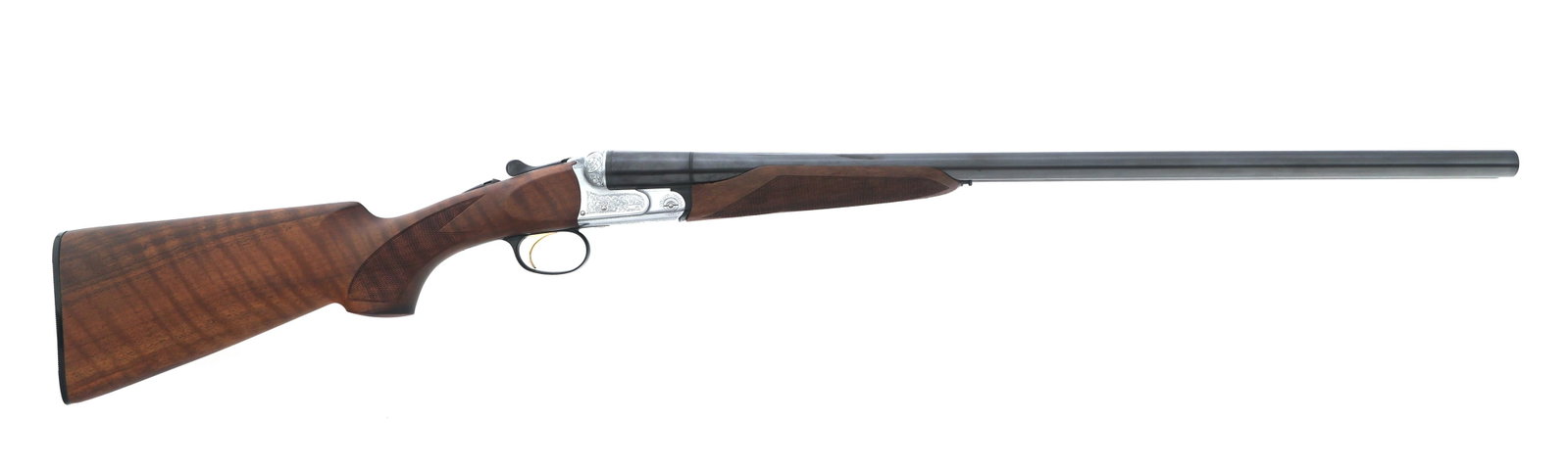 BERETTA MODEL 626E 12 GAUGE SIDE BY SIDE SHOTGUN: BERETTA MODEL 626E 12 GAUGE SIDE BY SIDE SHOTGUN Beretta Model 626E 12 gauge side by side shotgun. Left barrel fixed Improved Modified choke. Right barrel Improved Cylinder choke. Engraved receiver. W