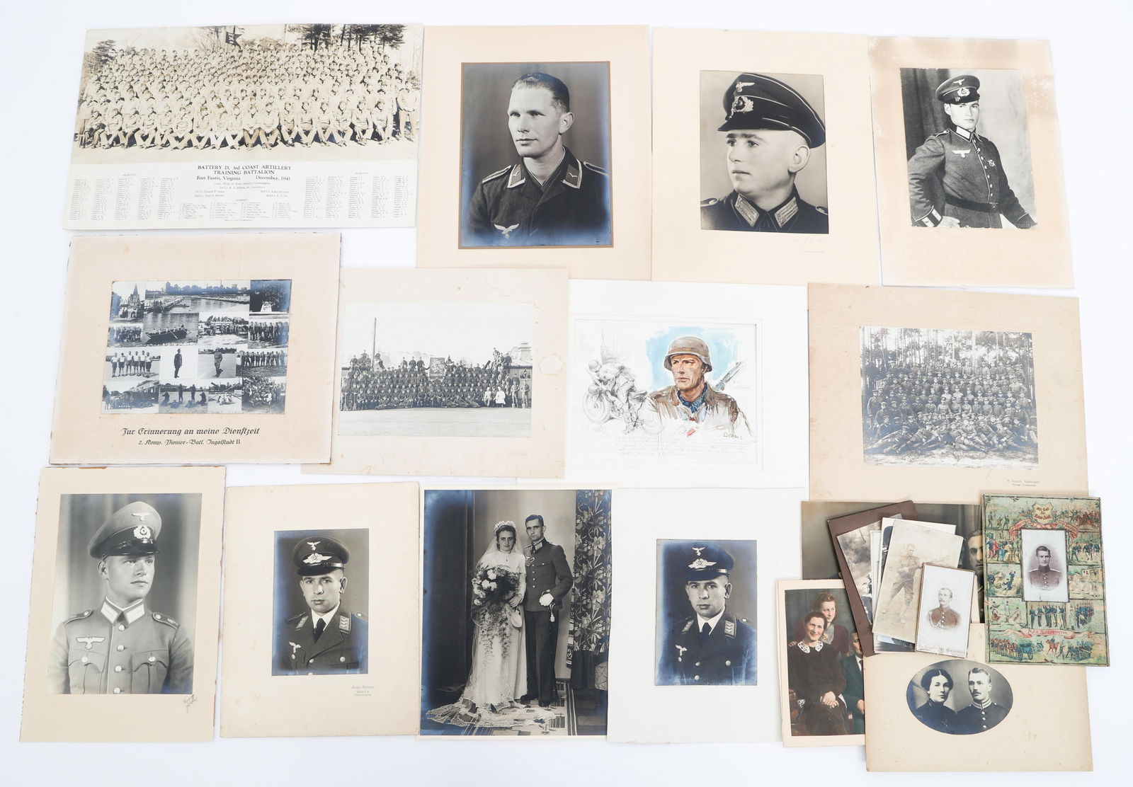 WWI - WWII GERMAN & US ACADEMY & STUDIO PHOTOGRAPH: WWI - WWII GERMAN & US ACADEMY & STUDIO PHOTOGRAPH WWI - WWII German and US Academy and Studio Photographs and Postcards. Size: 5" x 3" to 15" x 11"