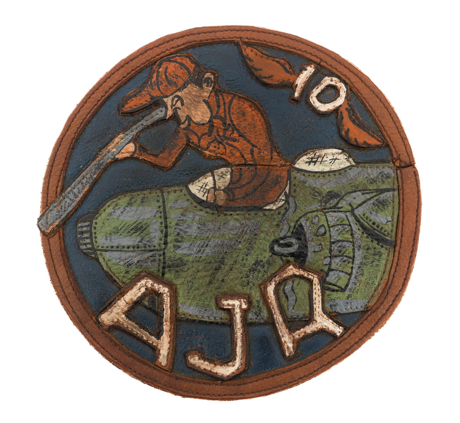 WWII USAAF 10th AIR FORCE AIR JUNGLE RESCUE PATCH: WWII USAAF 10th AIR FORCE AIR JUNGLE RESCUE PATCH WWII USAAF 10th Air Force Air Jungle Rescue Patch. Multi-piece leather construction. Size: 5 1/8" Provenance: Lifetime Military Memorabilia & Arms Col
