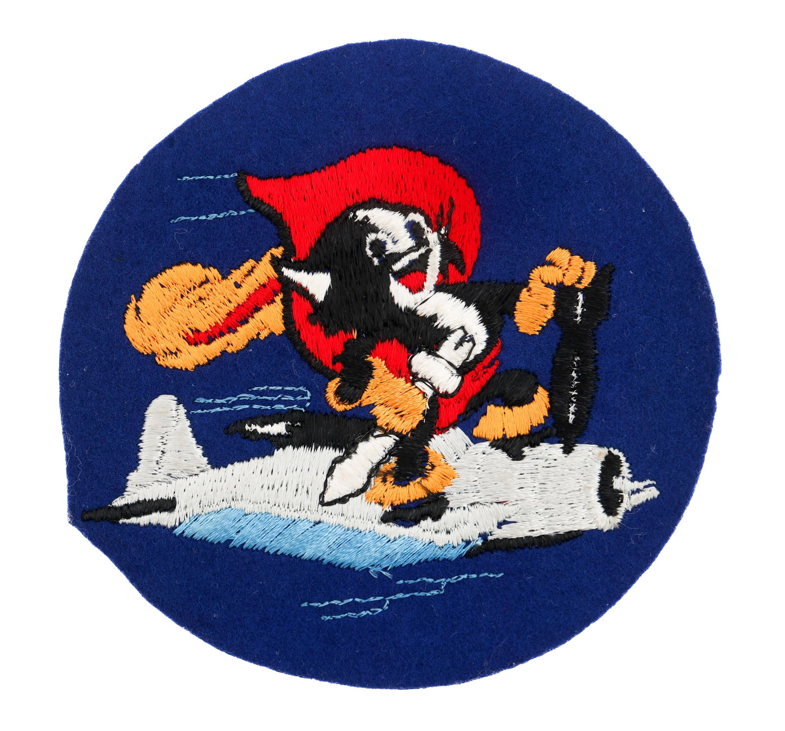 WWII US NAVY VBF-74 BOMBING FIGHTER SQUAD PATCH: WWII US NAVY VBF-74 BOMBING FIGHTER SQUAD PATCH WWII US Navy VBF-74 Bombing Fighter Squadron Patch. Cotton embroidery on wool. Size: 5"
