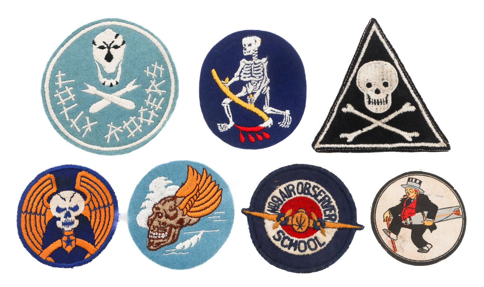 WWII - COLD WAR USAAF & RCAF SQUADRON PATCHES: WWII - COLD WAR USAAF & RCAF SQUADRON PATCHES WWII - Cold War USAAF & RCAF Squadron, Bomb Group, and School Patches. (1) 11th Bomb Squadron. Oilcloth construction. (1) 13th Bomb Squadron. Cotton embro