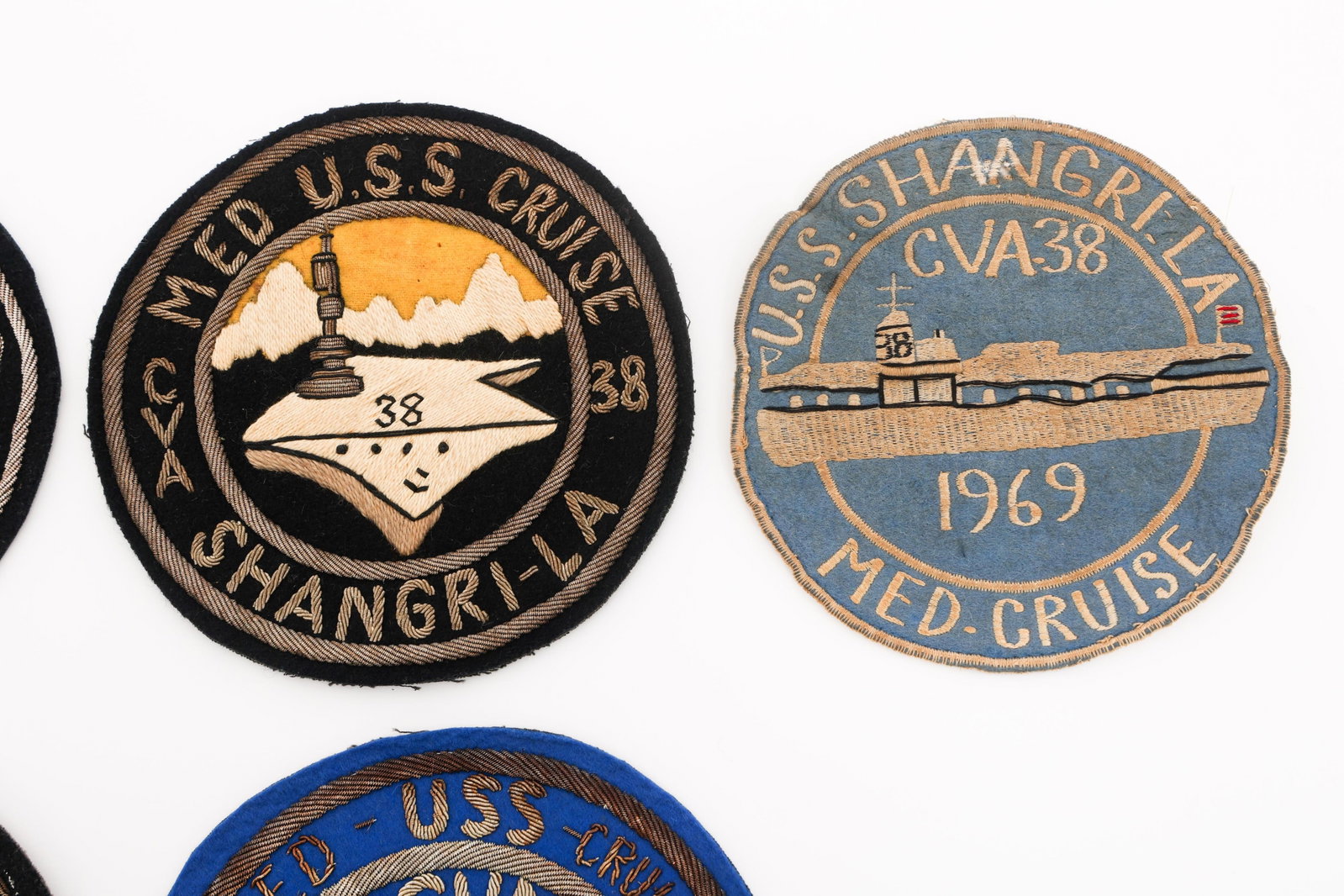 COLD WAR US NAVY AIRCRAFT CARRIER CRUISE PATCHES: COLD WAR US NAVY AIRCRAFT CARRIER CRUISE PATCHES Cold War US Navy Aircraft Carrier Cruise Patches. Includes USS John F. Kennedy CVA-67, USS Coral Sea CVA-43, USS Independence CVA-62, USS Shangri-La CV