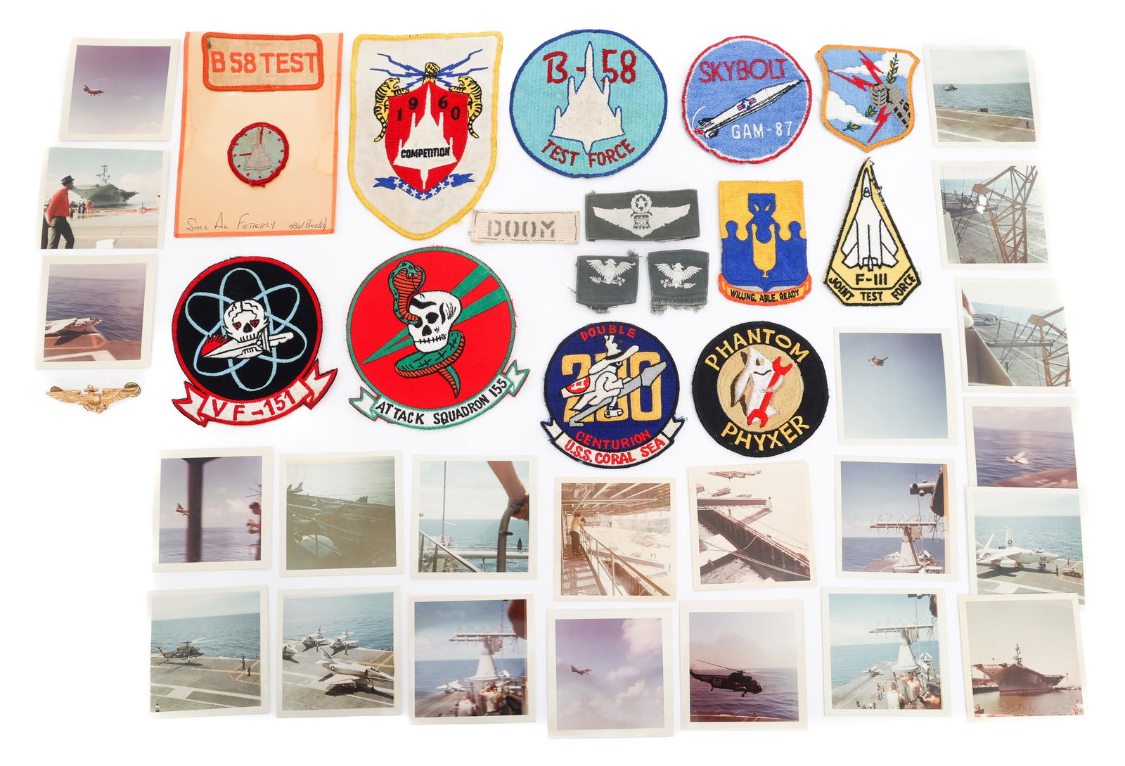 COLD WAR US FLIGHT INSIGNIA, PATCHES & PHOTOGRAPHS: COLD WAR US FLIGHT INSIGNIA, PATCHES & PHOTOGRAPHS Cold War US Navy & Air Force Insignia, Patches, and Photographs. Includes US Naval Aviator wings, USAF Master Navigator Wing patch, USN Fighter Squad