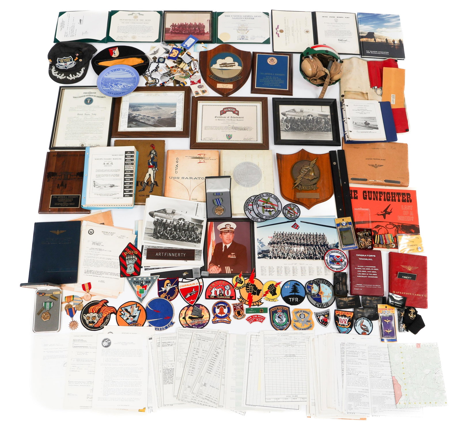 VIETNAM WAR USN & ARMY AVIATOR NAMED GROUPING: VIETNAM WAR USN & ARMY AVIATOR NAMED GROUPING Vietnam War - Gulf Wars US Navy & Army National Guard Archival Grouping. Named to Commander and Later Chief Warrant Officer 4 Arthur J, Finnerty Jr. of Fi