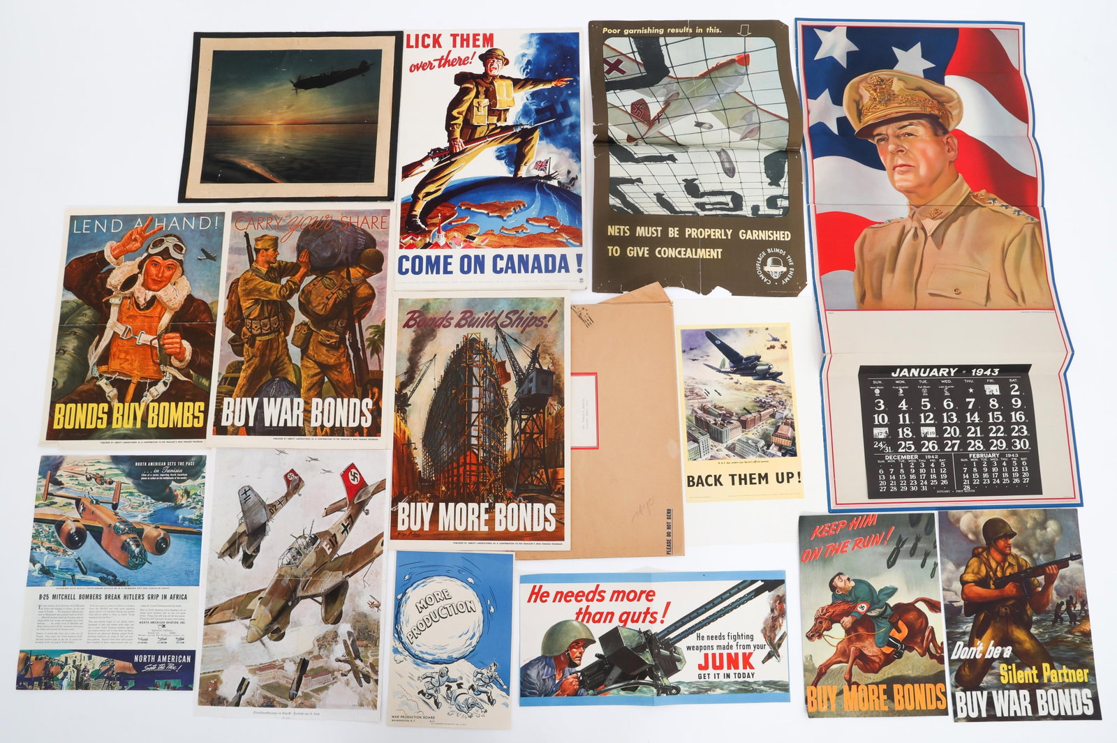 WWII - POST WAR US & UK BOND & PROPAGANDA POSTERS: WWII - POST WAR US & UK BOND & PROPAGANDA POSTERS WWII - Post War US and UK War Bond and Propaganda Posters. Various publishers and dates. Size: 10" x 7" to 18" x 12"