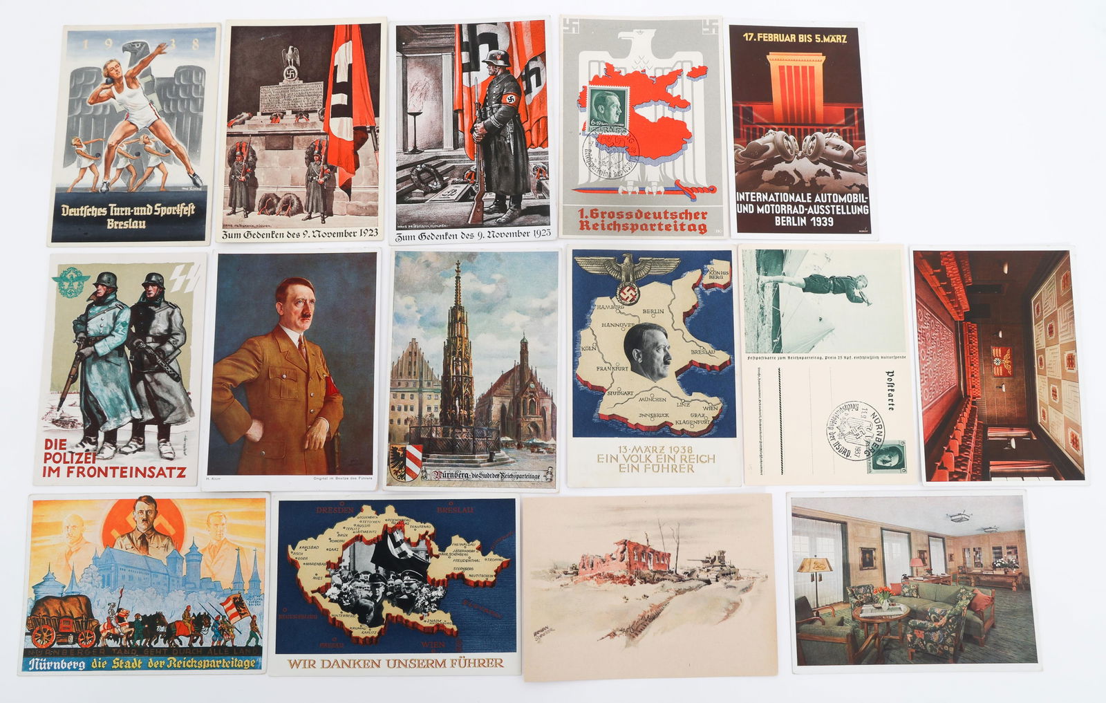 WWII GERMAN PROPAGANDA POSTCARDS: WWII GERMAN PROPAGANDA POSTCARDS WWII German Propaganda Postcards. Various dates. Some are signed.