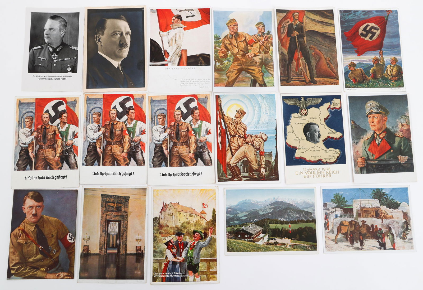 WWII GERMAN PROPAGANDA POSTCARDS: WWII GERMAN PROPAGANDA POSTCARDS WWII German Propaganda Postcards. Various dates. Some are signed.