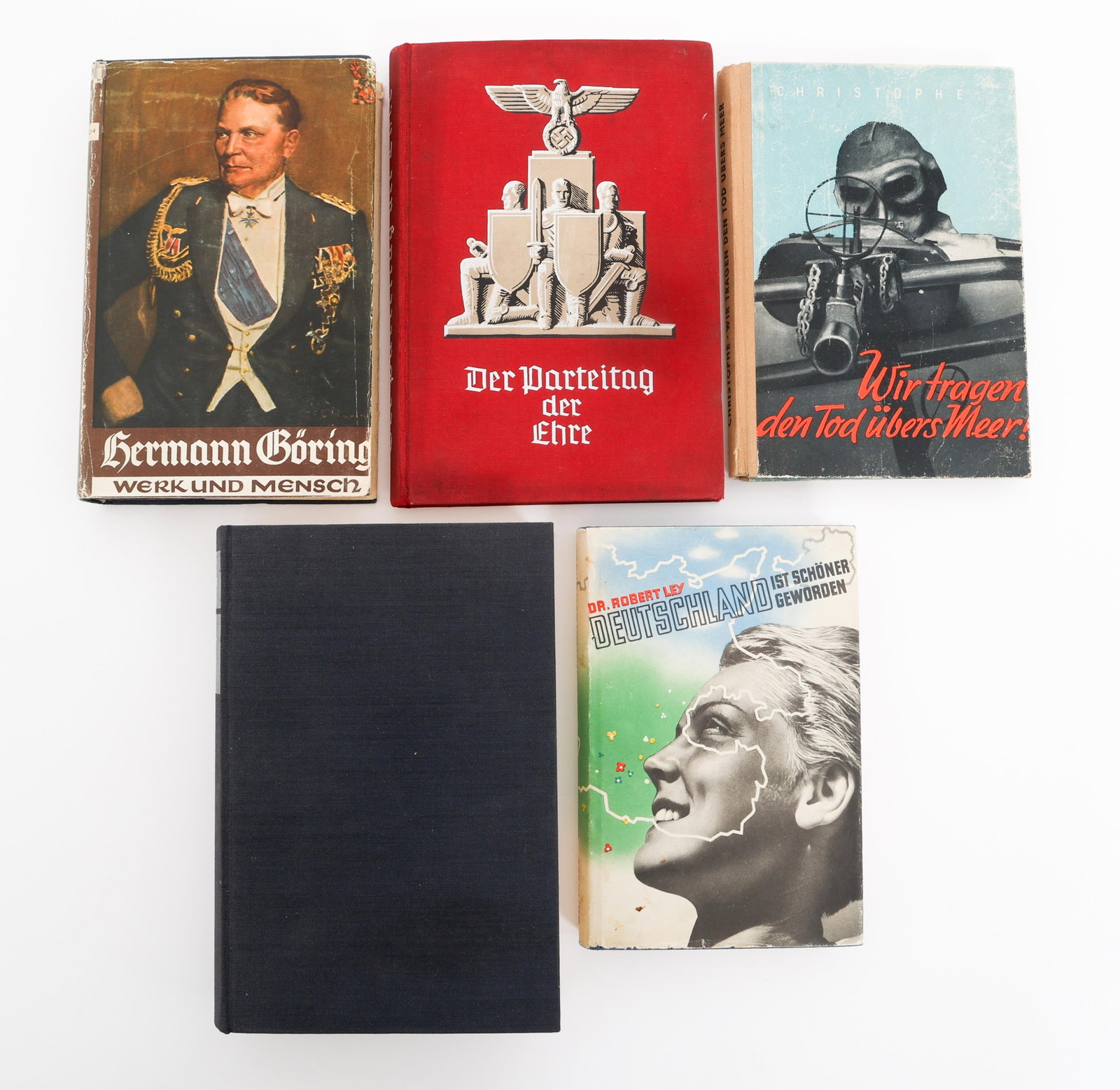 WWII GERMAN MILITARY & PARTY BOOKS: WWII GERMAN MILITARY & PARTY BOOKS WWII German military and Party Books. Includes signed "Spandauer Tagebucher", signed "Deutscheland Ist Schoner Geworden", Hermann Goring Werk un Mensch", "Der Partei