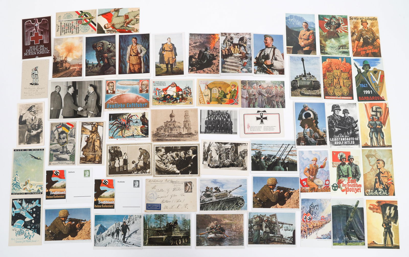 MODERN COPIES OF WWII GERMAN POST CARDS: MODERN COPIES OF WWII GERMAN POST CARDS Modern Copies of WWII German Post Cards. Most unused.