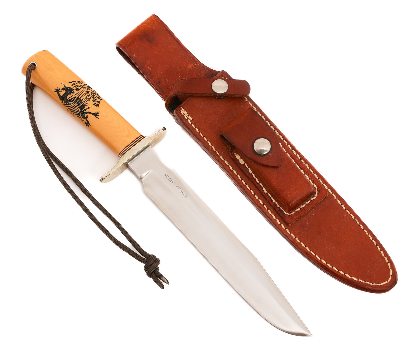 RANDALL MODEL 1 VIETNAM VETERAN LDT. ED. #55/100: RANDALL MODEL 1 VIETNAM VETERAN LDT. ED. #55/100 Randall Model 1 "Vietnam Veteran" Limited Edition All Purpose Fighting Knife, numbered 55 out of 100. Single edged, bright stainless steel blade. Maker