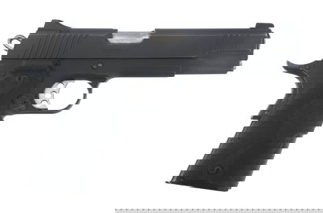 KIMBER MODEL CUSTOM II .45 ACP CAL PISTOL: KIMBER MODEL CUSTOM II .45 ACP CAL PISTOL Kimber Model Custom II .45 ACP caliber semi automatic pistol. Matte black finish. Crimson Trace laser grips. Fixed sights. No magazine. Caliber / Gauge: 45