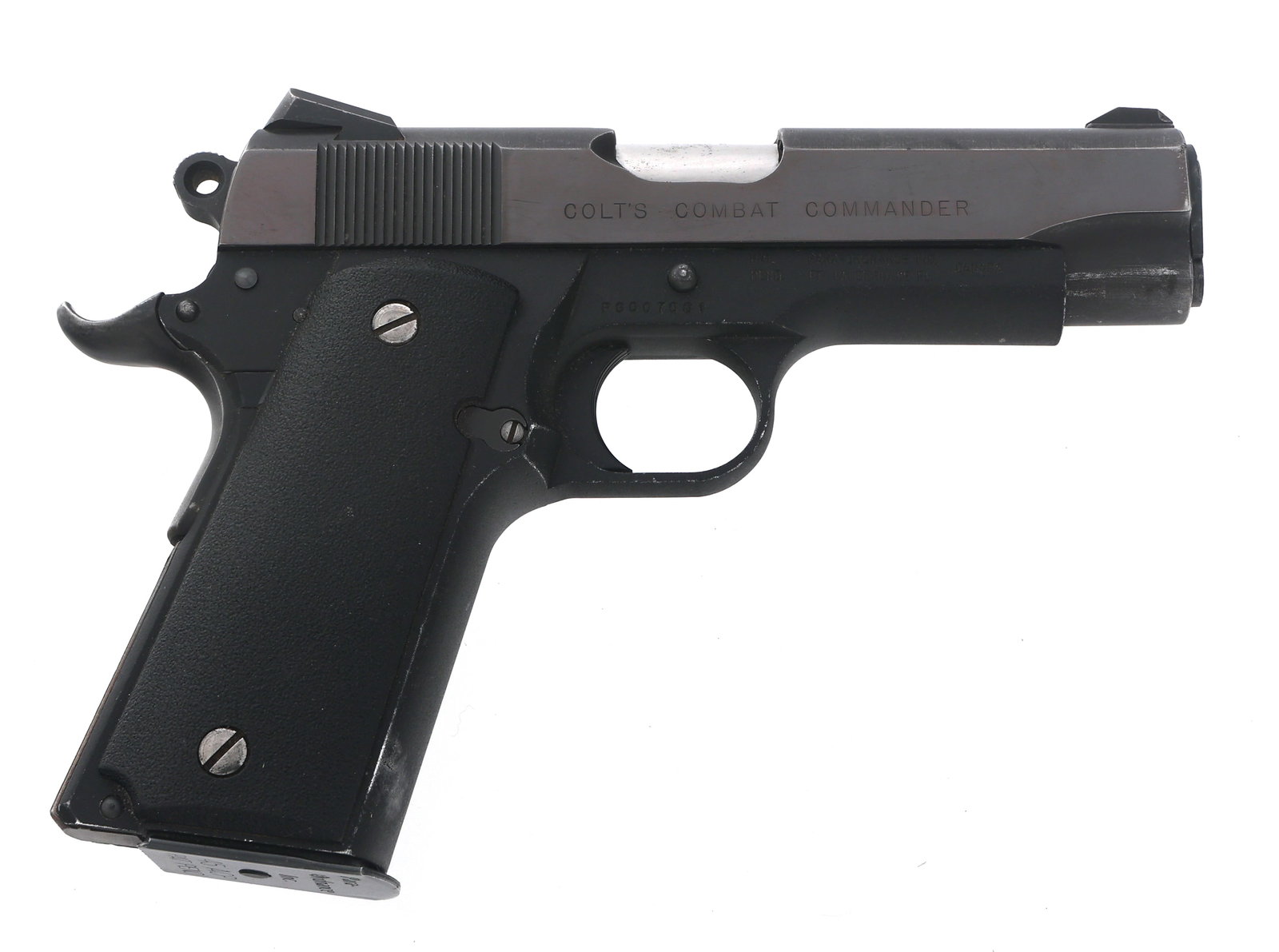 PARA MODEL P14-45 .45 ACP CALIBER PISTOL: PARA MODEL P14-45 .45 ACP CALIBER PISTOL Para Ordnance Model P-14 .45 ACP caliber semi automatic pistol. Colt Commander slide. Blued finish on slide. Matte black frame. Textured composite grips, One m