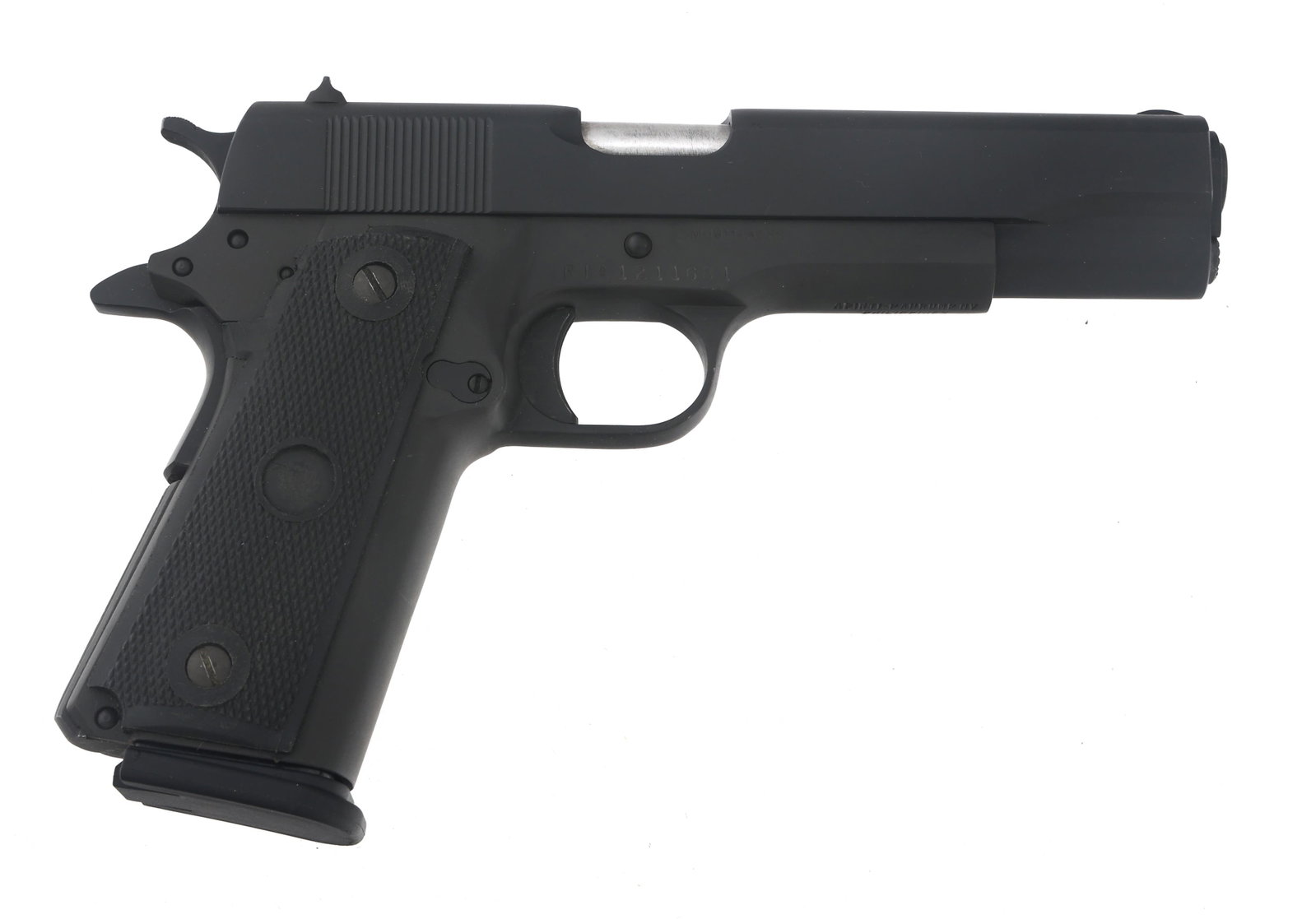 ROCK ISLAND ARMORY 1911-A2 FS .45 ACP CAL PISTOL: ROCK ISLAND ARMORY 1911-A2 FS .45 ACP CAL PISTOL Rock Island Armory Model 1911-A2FS .45 ACP caliber semi automatic pistol. Import stamped APINTL. Matte black finish. Fixed sights. Checkered composite 