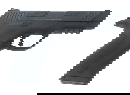 SMITH & WESSON MODEL M&P45 .45 ACP CALIBER PISTOL: SMITH & WESSON MODEL M&P45 .45 ACP CALIBER PISTOL Smith & Wesson Model M&P45 .45 ACP caliber semi automatic pistol. Matte black finish. Polymer frame with textured grips and accessory rail. Three