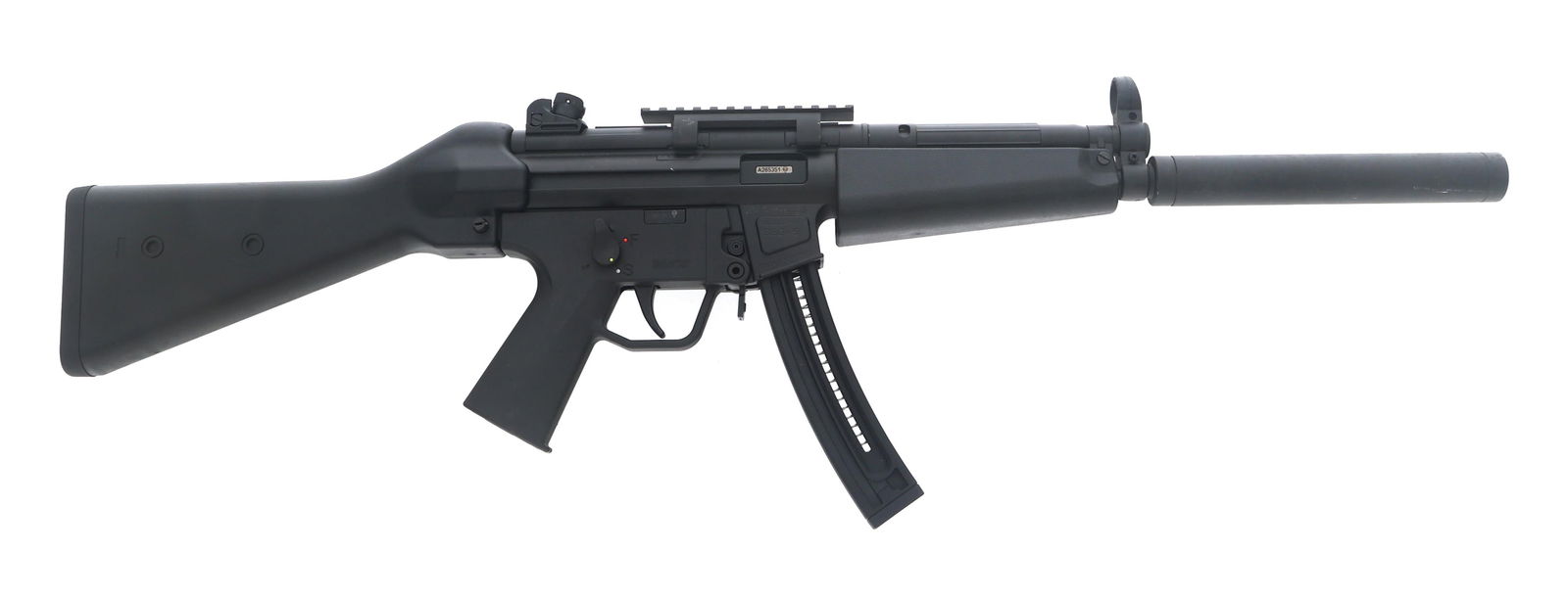 ATI GSG MODEL GSG-5 .22 LR CALIBER CARBINE: ATI GSG MODEL GSG-5 .22 LR CALIBER CARBINE ATI GSG Model GSG-5 .22 LR caliber semi automatic carbine. Import stamped ATI. Matte black finish. Hooded front sight. Adjustable rear sight. Picatinny rail.