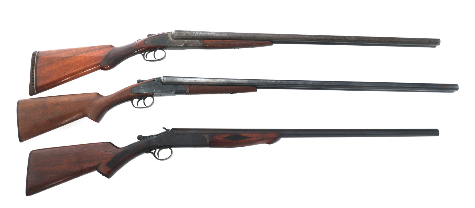 HUNTER, CRESENT, & WESTERN FIELD SHOTGUNS: HUNTER, CRESENT, & WESTERN FIELD SHOTGUNS Hunter Arms, Crescent Arms, and Western Field shotguns A) Hunter Arms OOE Grade 12 gauge side by side shotgun. Both barrels are fixed Full choke. Serial numbe