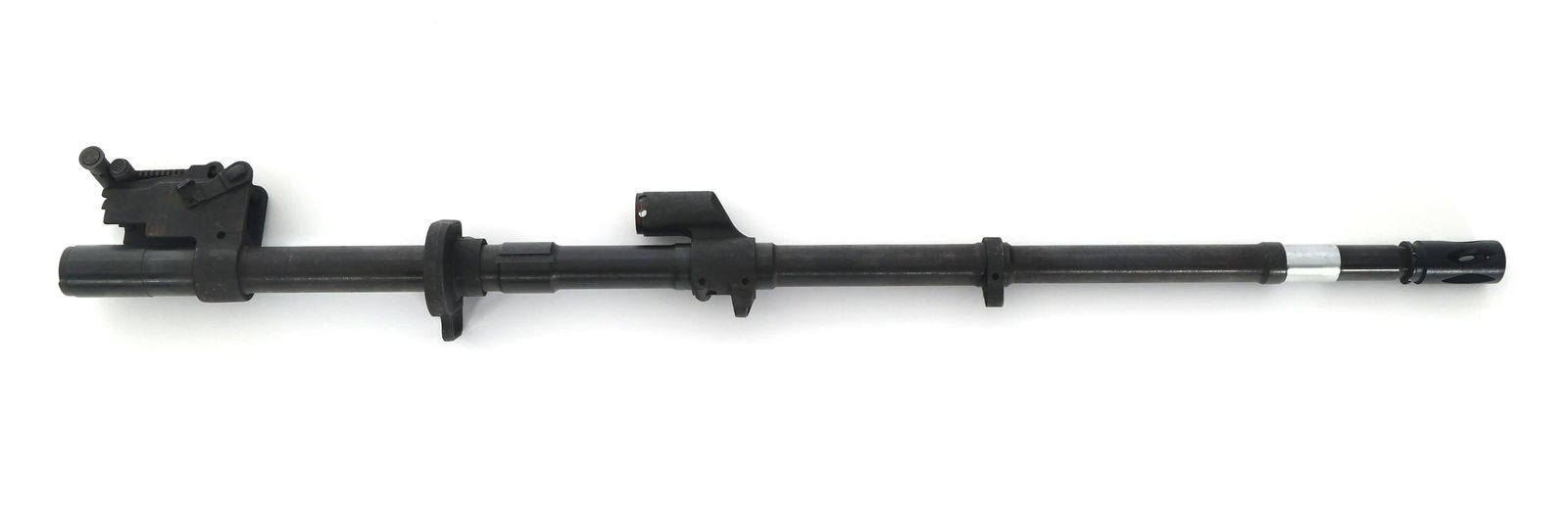 BULGARIAN RPK-74 5.45mm CALIBER MACHINE GUN BARREL: BULGARIAN RPK-74 5.45mm CALIBER MACHINE GUN BARREL Bulgarian RPK-74 5.45x39mm caliber machine gun barrel. Adjustable rear sight. Flash hider. Size / Gauge: 5.45