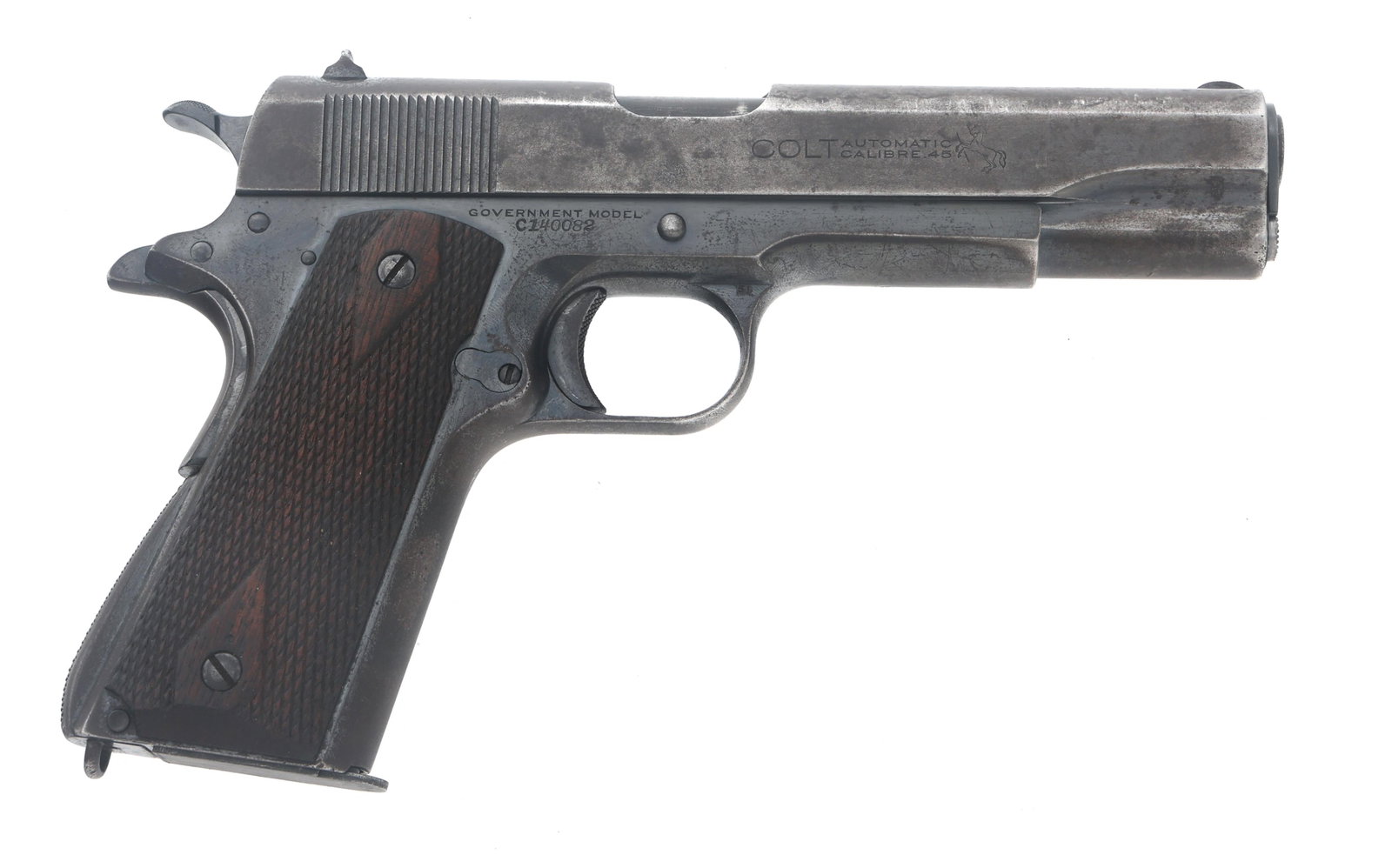 COLT 1911 GOVERNMENT MODEL .45 ACP PISTOL: COLT 1911 GOVERNMENT MODEL .45 ACP PISTOL 1925 Colt 1911 Government Model .45 ACP semi-automatic pistol. Standard Colt patent address on left side of slide. Right side of slide reads: Colt Automatic C