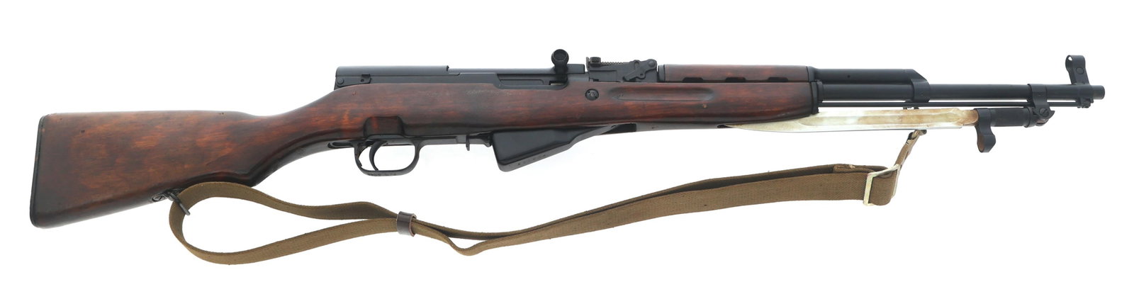 RUSSIAN TULA MODEL SKS 7.62X39mm CALIBER RIFLE: RUSSIAN TULA MODEL SKS 7.62X39mm CALIBER RIFLE Russian Tula model SKS 7.62x39mm caliber semi automatic rifle. Import marked C.D.I. SWAN. VT on right side of receiver. Tula arsenal stamp and 1951 on re
